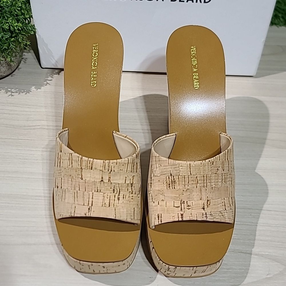 Veronica Beard Paulita Sandals - Natural Cork US W 9.5 Medium NEW - Picture 3 of 7